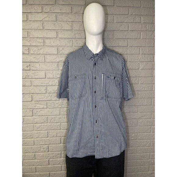 Orvis Other - Orvis Active Fit Blue White Plaid Short Sleeve Shirt Size XL
